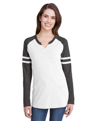 LAT Ladies' Gameday Mash-Up Long Sleeve Fine Jersey T-Shirt-ED