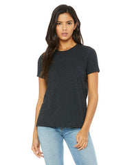 Womens Relaxed Fit Triblend Jersey Crew Neck Short sleeve-unh