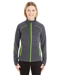 North End Sport Red Ladies' Flux Mélange Bonded Fleece Jacket