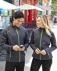 North End Sport Red Mens Flux Mélange Bonded Fleece Jacket