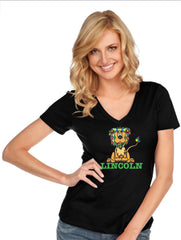 Women & Juniors Jersey Deep V Neck Short Sleeve-LL