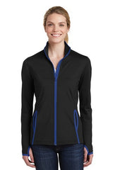 Ladies Sport-Wick stretch contrast full zip jacket-peg