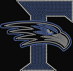 Women Sheer Jersey Scoop Neck Raw Edge Shark Bite Tank-Falcons