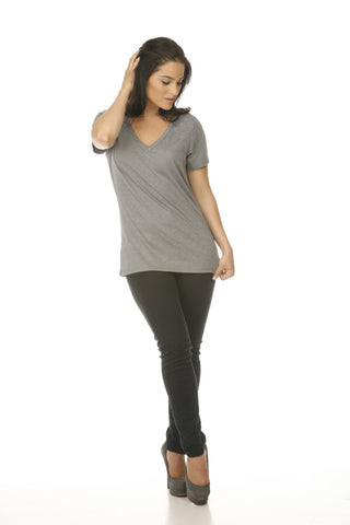 Women's Slub Jersey V Neck-wildfire