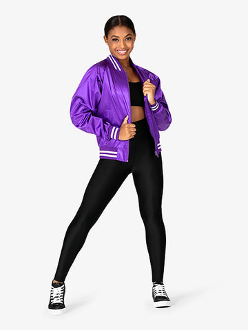 Womens Satin Dance Bomber Jacket