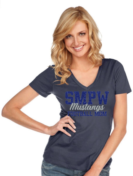 Women & Juniors Jersey Deep V Neck Short Sleeve-sm