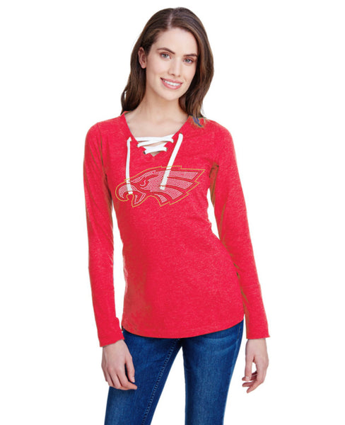 Sleeve Fine Jersey Lace-Up T-Shirt-Edison