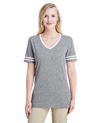 Ladies' TRI-BLEND Varsity V-Neck T-Shirt