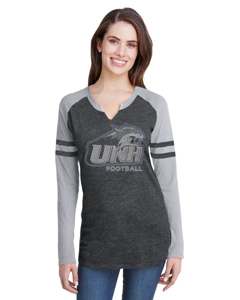 LAT Ladies' Gameday Mash-Up Long Sleeve Fine Jersey T-Shirt-unh