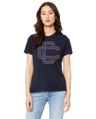 Womens Relaxed Fit Triblend Jersey Crew Neck Short sleeve-cc