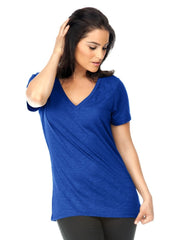 Women Slub Jersey V-Neck Short Sleeve-CvPTA