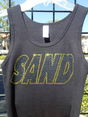 Women's Slub Jersey V Neck-sand