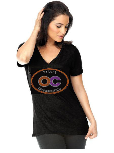 Women's Slub Jersey V Neck-TOC