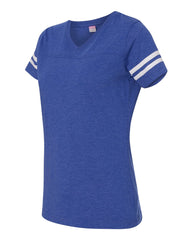 Women's Football V-Neck Fine Jersey Tee-V