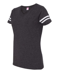 Women's Football V-Neck Fine Jersey Tee-V