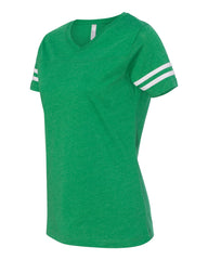 Women's Football V-Neck Fine Jersey Tee-V