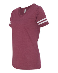 Women's Football V-Neck Fine Jersey Tee-V