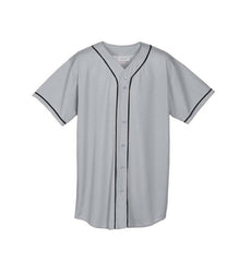 WICKING MESH BUTTON FRONT JERSEY WITH BRAID TRIM