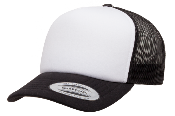 Curved Visor Foam Trucker with White Front Panel-EJ