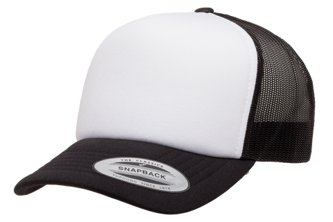 Curved Visor Foam Trucker with White Front Panel-EJ