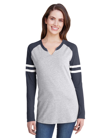 LAT Ladies' Gameday Mash-Up Long Sleeve Fine Jersey T-Shirt