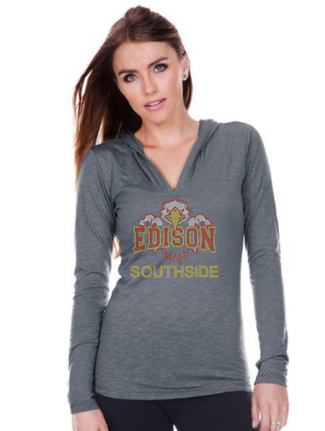 Junior Slub Jersey Long Sleeve Pullover Hoodie-EHS
