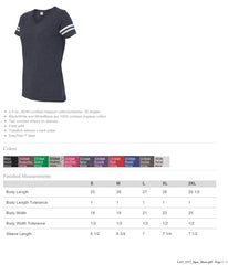 Women's Football V-Neck Fine Jersey Tee-Bk