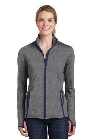 Ladies Sport-Wick stretch contrast full zip jacket-sm