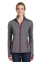 Ladies Sport-Wick stretch contrast full zip jacket-EHS