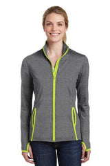 Ladies Sport-Wick stretch contrast full zip jacket-sm
