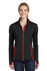 Ladies Sport-Wick stretch contrast full zip jacket