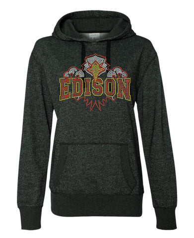 Women's Glitter French Terry Hooded Pullover-edison