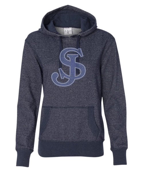 Women's Glitter French Terry Hooded Pullover-sjp