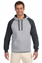 UNISEX Dri Power® Colorblock Raglan Hooded Pullover Sweatshirt-peg