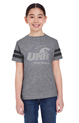 Youth Football V-Neck Fine Jersey Tee-UNH