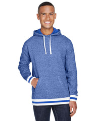 Peppered Fleece Lapover Hooded Pullover (Unisex)-TH