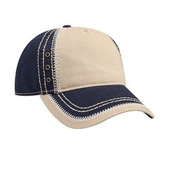 Garment Washed Superior Cotton Twill w/ Zig Zag Stitching Binding Trim Visor Five Panel Low Profile Hat