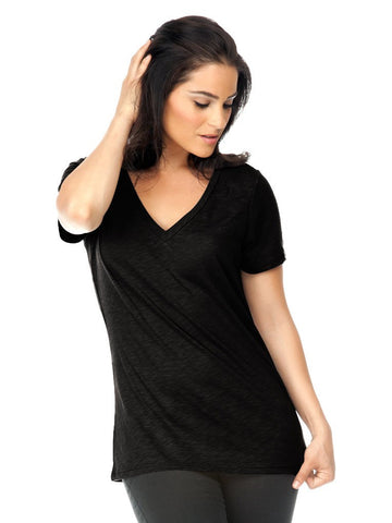 Women's Slub Jersey V Neck-EGA